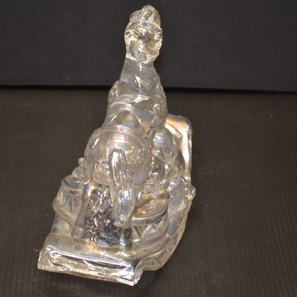 VTG Taiwan R.O.C. Iridescent Glass Christmas Toys Rocking Horse Candle Holder - Picture 4 of 7